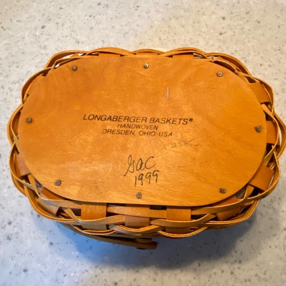 1999 Longaberger Mother's Day Tea for Two Basket, Liner & Protector - Picture 7 of 9